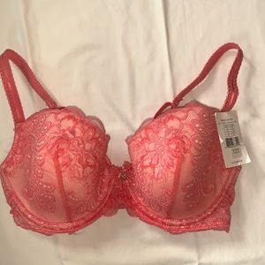 NWT Le Mystere Sophia Lace Bra Pink 34DD/E